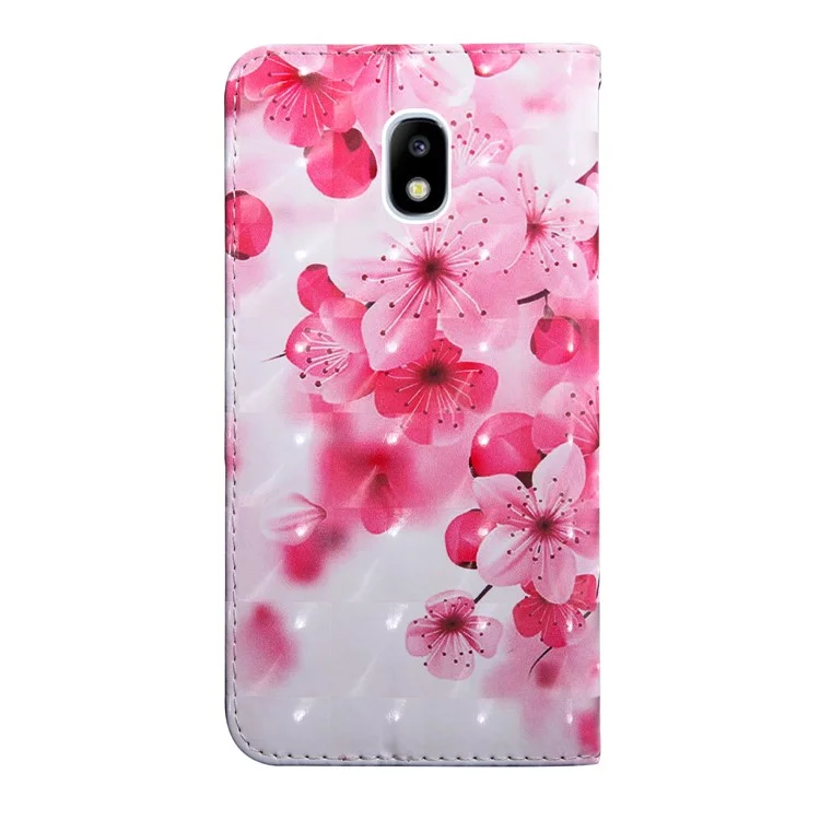 Pattern Printing PU Leather Phone Case with Lanyard for Samsung Galaxy J5 (2017) EU Version / J5 Pro (2017) - Peach Blossom