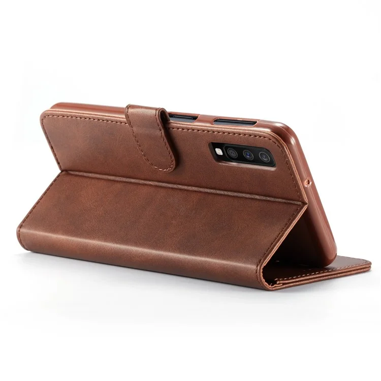 Lc. Imeeke Walllet en Cuir Case Pour Samsung Galaxy A7 (2018) - Café