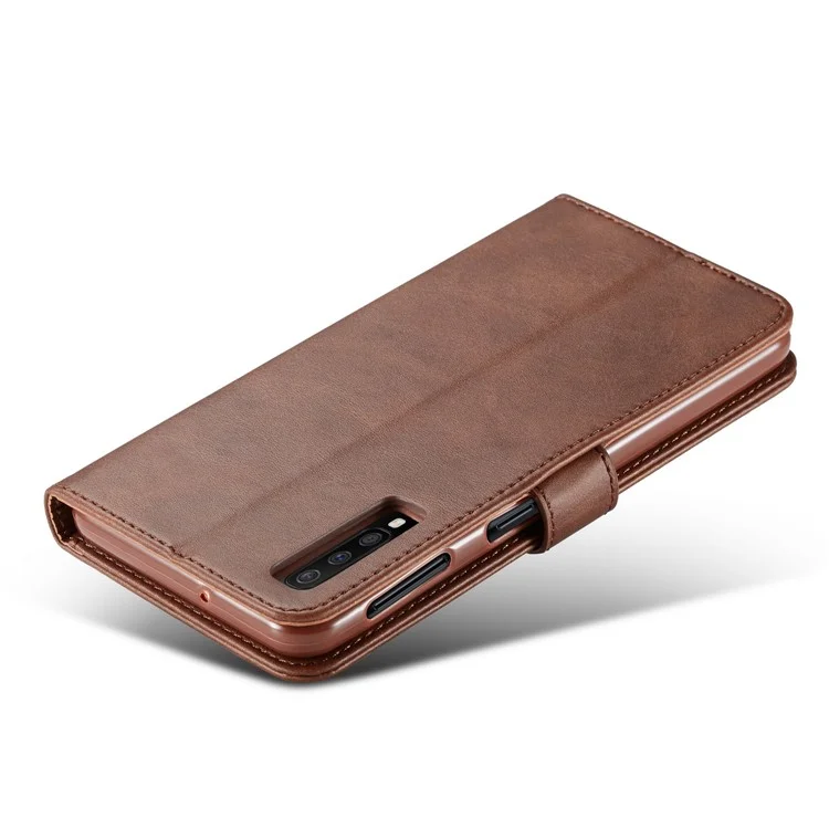 Lc. Imeeke Walllet en Cuir Case Pour Samsung Galaxy A7 (2018) - Café