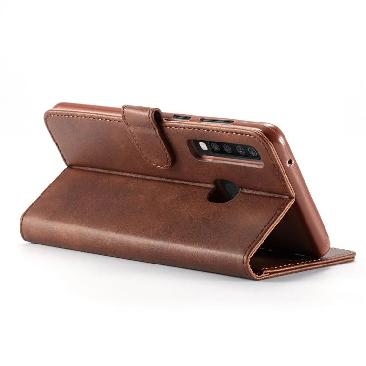 Lc. Imeeke Wallet Leather Stand Case Para Samsung Galaxy A9 (2018) / A9 Star Pro / A9s - Café