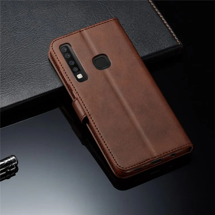 Lc. Imeeke Wallet Leather Stand Case Para Samsung Galaxy A9 (2018) / A9 Star Pro / A9s - Café