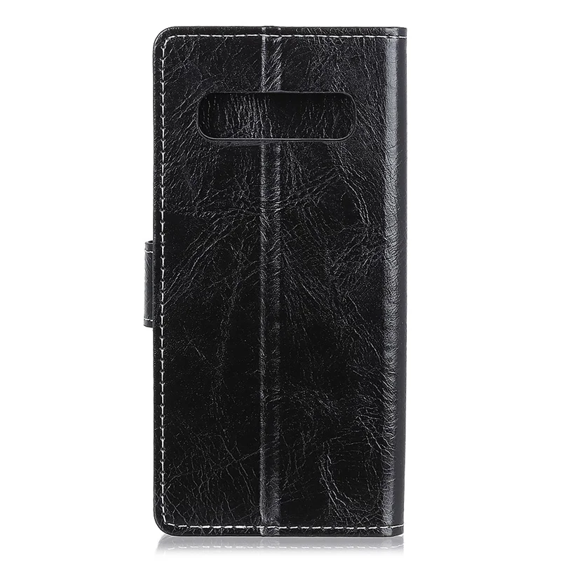 Crazy Horse Leather Wallet Case for Samsung Galaxy S10 - Black