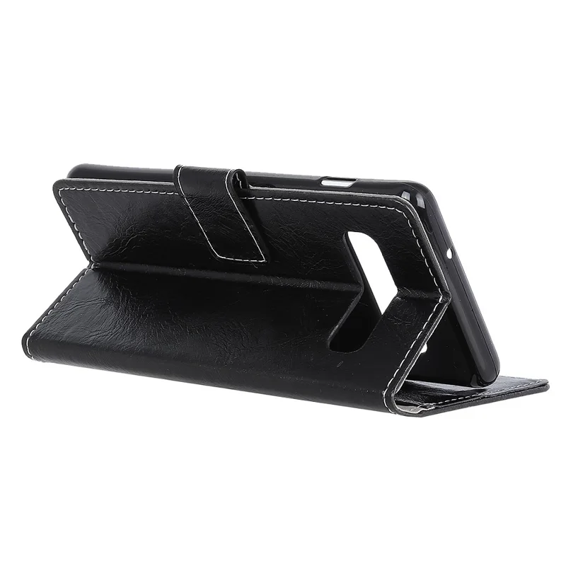 Crazy Horse Leather Wallet Case for Samsung Galaxy S10 - Black