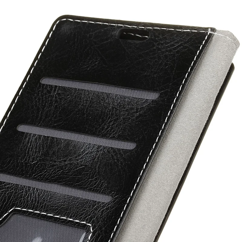 Crazy Horse Leather Wallet Case for Samsung Galaxy S10 - Black