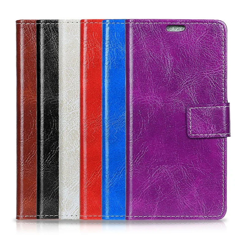 Crazy Horse Leather Wallet Case for Samsung Galaxy S10 - Black