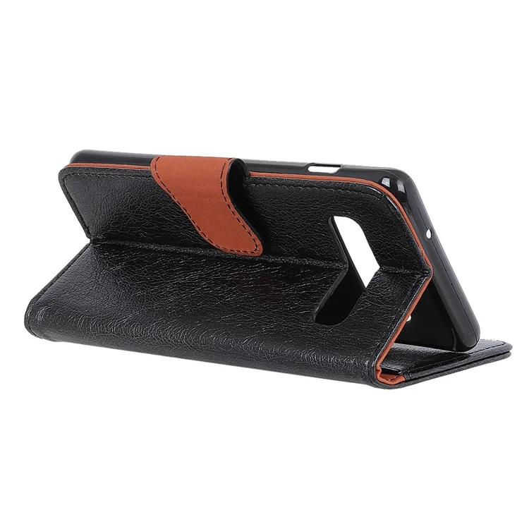 [textura Nappa] Case de Billetera de Cuero Dividido Para Samsung Galaxy S10e - Negro