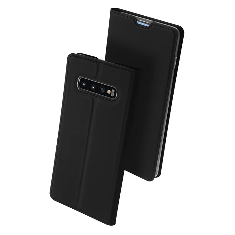 Dux Ducis Skin Pro Series Carte Stockage Fonction Téléphone Cover Stand en Cuir Pour Samsung Galaxy S10 - le Noir