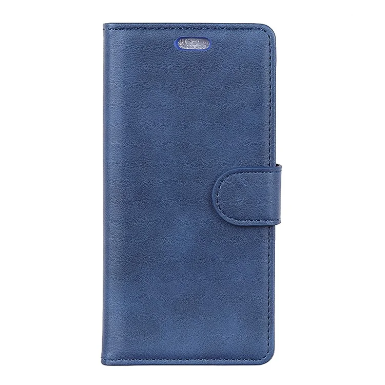 For Samsung Galaxy S10 Matte PU Leather Wallet Magnetic Cellphone Case - Blue