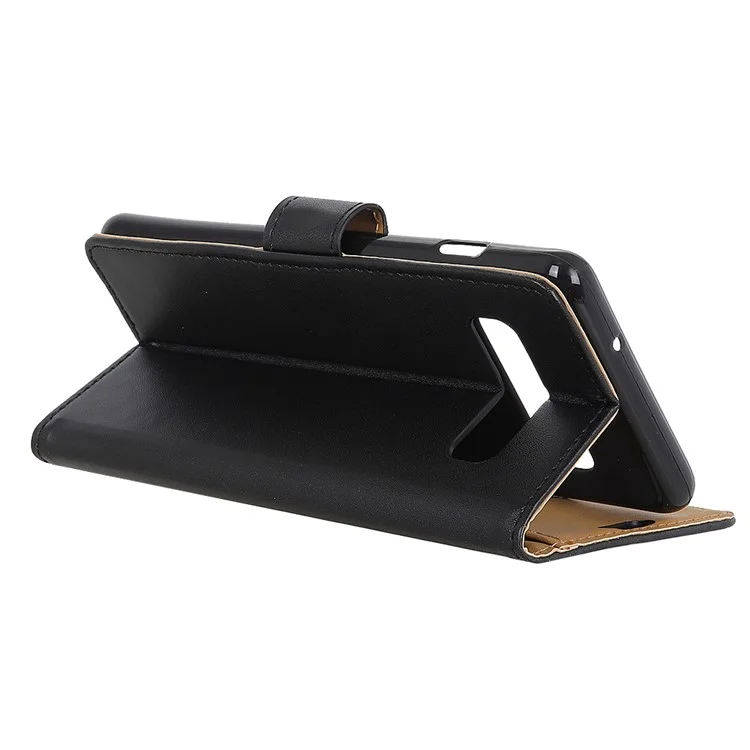 Per Samsung Galaxy S10 Wallet Stand in Pelle - Nero