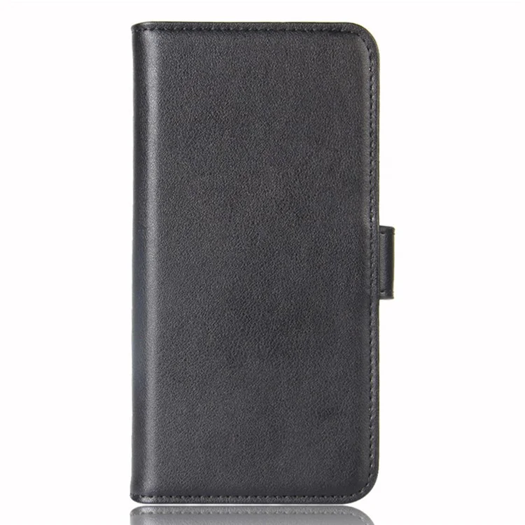 For Samsung Galaxy S10 Phone Cases Genuine Split Leather Wallet Mobile Cover Stand - Black