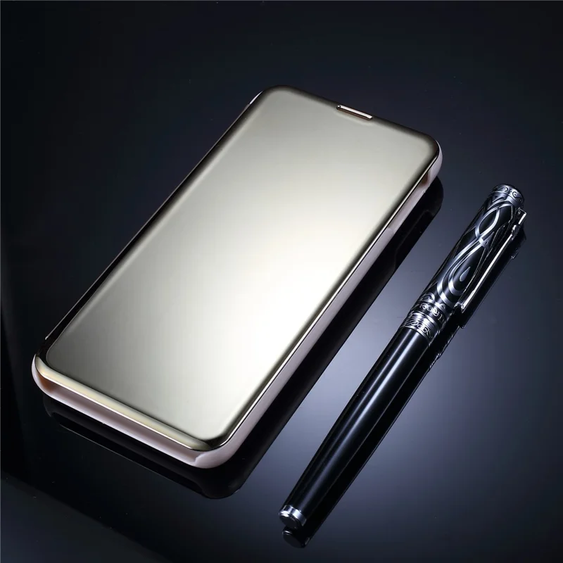 For Samsung Galaxy S10e Flip Leather Cover with Stand Full Body Protective Phone Case - Gold