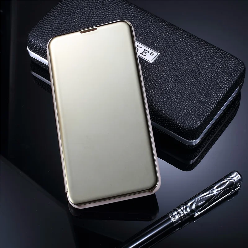For Samsung Galaxy S10e Flip Leather Cover with Stand Full Body Protective Phone Case - Gold