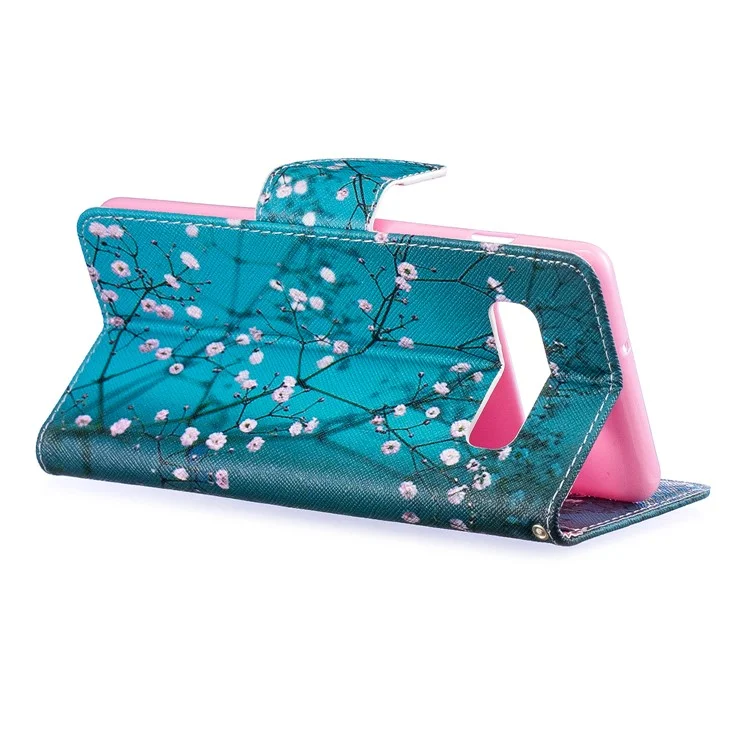 Capa de Proteção de Telefone Celular em Couro PU com Impressão de Padrão para Samsung Galaxy S10 Plus - Wintersweet