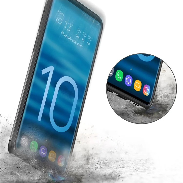 Per Samsung Galaxy S10 Slide Card Holder Hybrid PC + TPU Phone Case - Argento