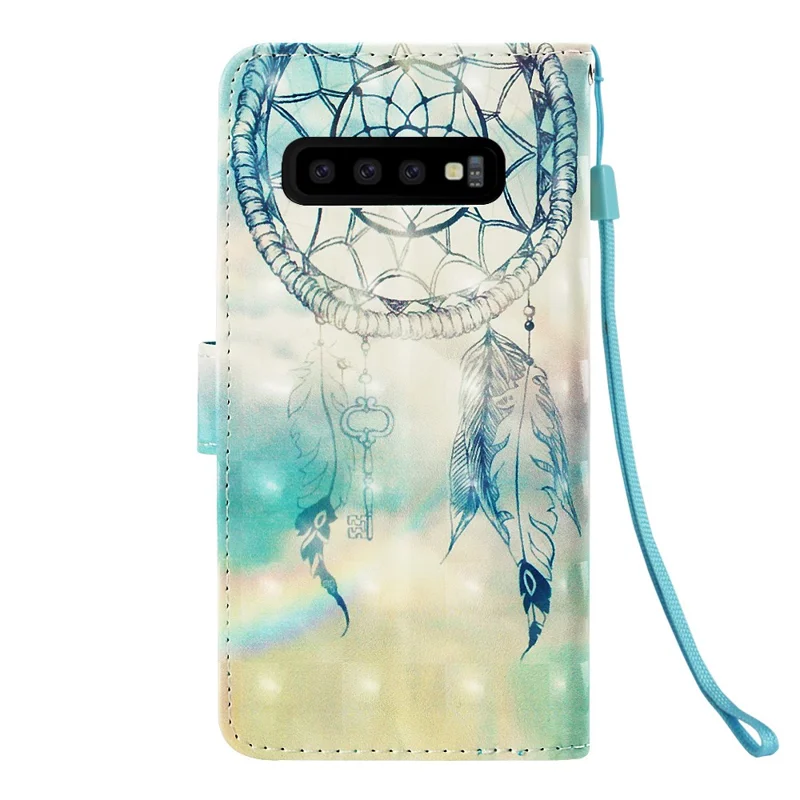 Patterned Light Spot Decor Leather Case with Strap for Samsung Galaxy S10 - Dream Catcher