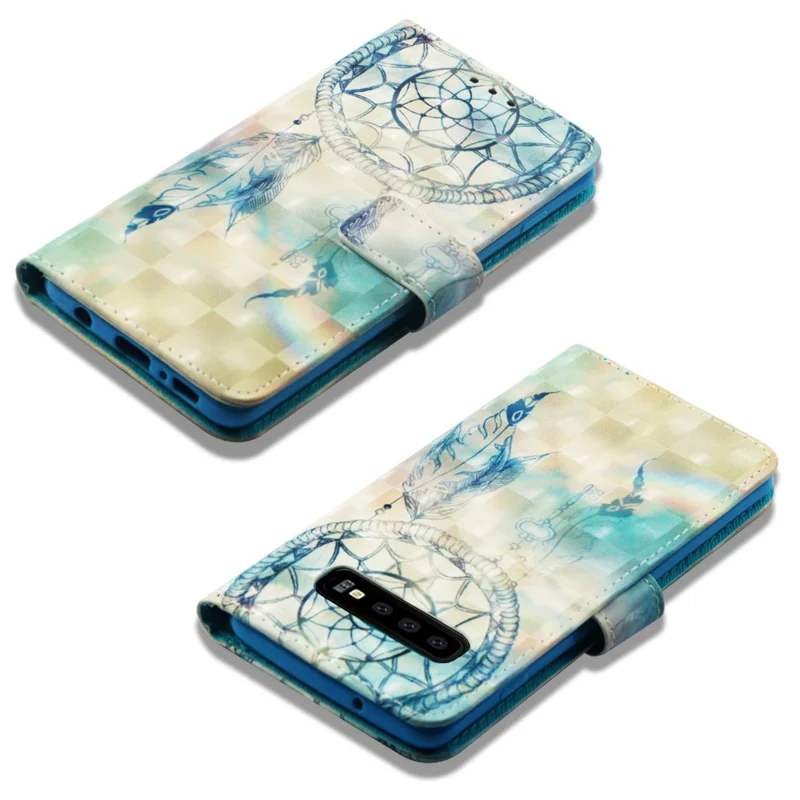 Patterned Light Spot Decor Leather Case with Strap for Samsung Galaxy S10 - Dream Catcher