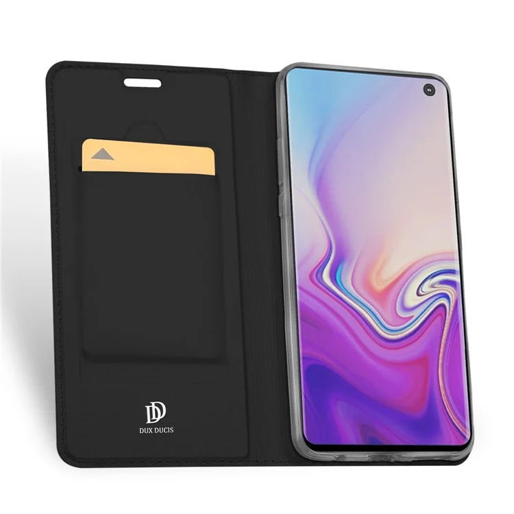 DUX DUCIS Skin Pro Series Stand Function TPU Inner Case + PU Leather Flip Case für Samsung Galaxy S10e - Schwarz