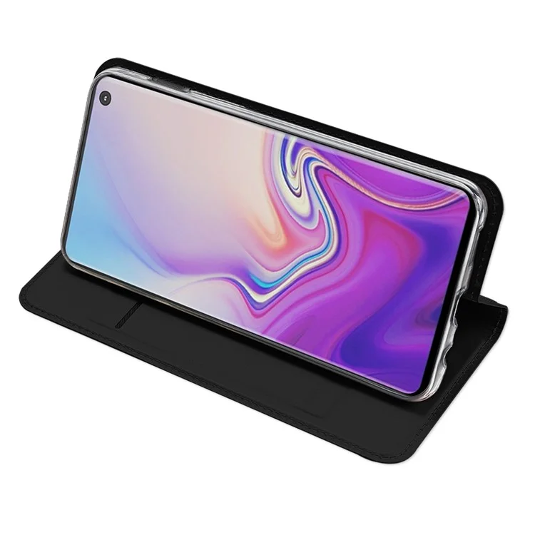 DUX DUCIS Skin Pro Series Stand Function TPU Inner Case + PU Leather Flip Case für Samsung Galaxy S10e - Schwarz
