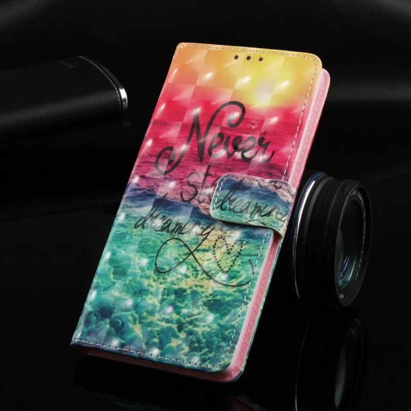 Pattern Print PU Leather Stand Magnetic Casing for Samsung Galaxy S10 Plus - Never Stop Dreaming