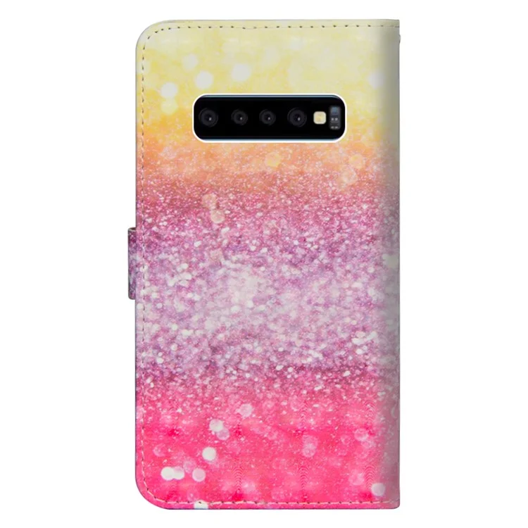 Padrão Printing Spot Spot Decoração Caminha de Proteção de Couro Para Samsung Galaxy S10 Plus - Elementos Brilhantes