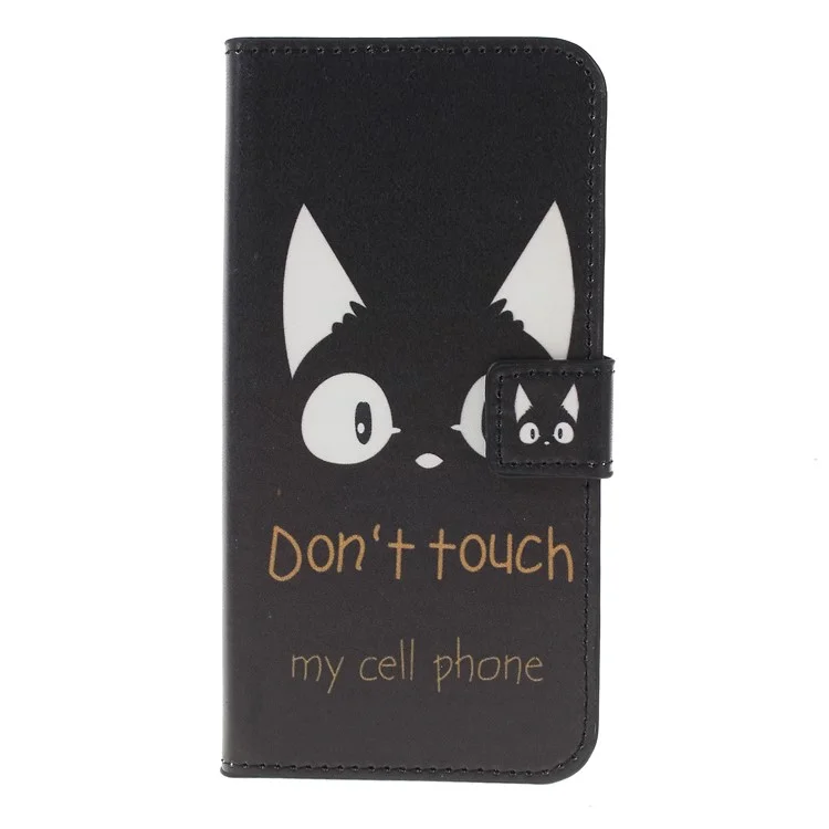 Pattern Printing PU Leather Mobile Case for Samsung Galaxy S10 Plus - Do Not Touch My Cell Phone