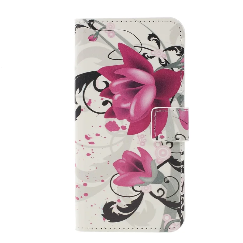 Pattern Printing PU Leather Protective Phone Cover for Samsung Galaxy S10 Plus - Kapok Flower