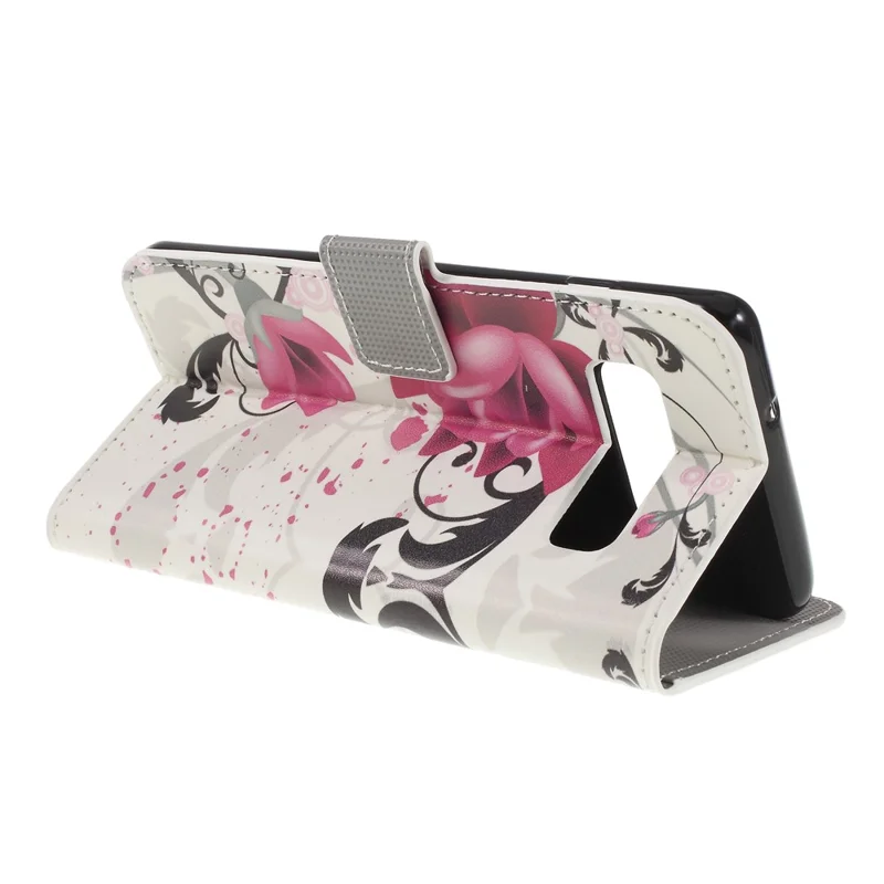 Pattern Printing PU Leather Protective Phone Cover for Samsung Galaxy S10 Plus - Kapok Flower