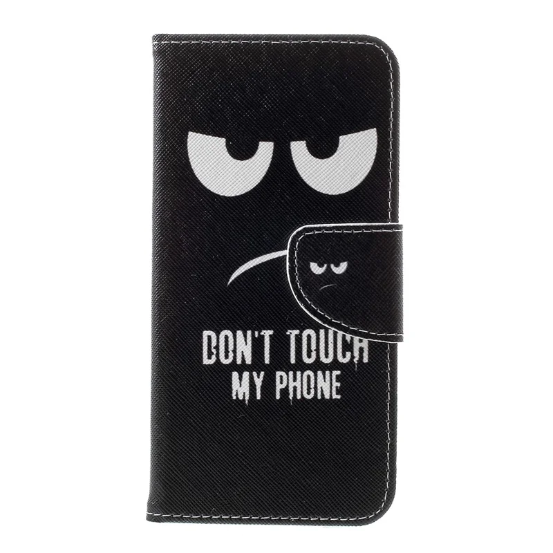 Pattern Printing Cross Texture PU Leather Wallet Case for Samsung Galaxy S10e - Do not Touch My Phone