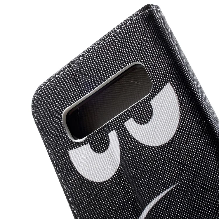 Étui de Portefeuille en Cuir à Motifs de Texture Croisée Pour Samsung Galaxy S10 - ne Touche Pas Mon Téléphone