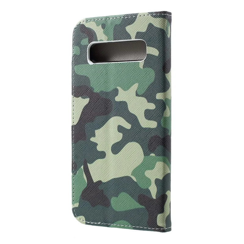 Cross Texture Patterned Leather Phone Cover for Samsung Galaxy S10 - Camouflage