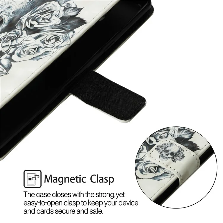 Печать Pattern Printing Light Spot Decor Кожаная Кошелька Сстав - Крутой Череп