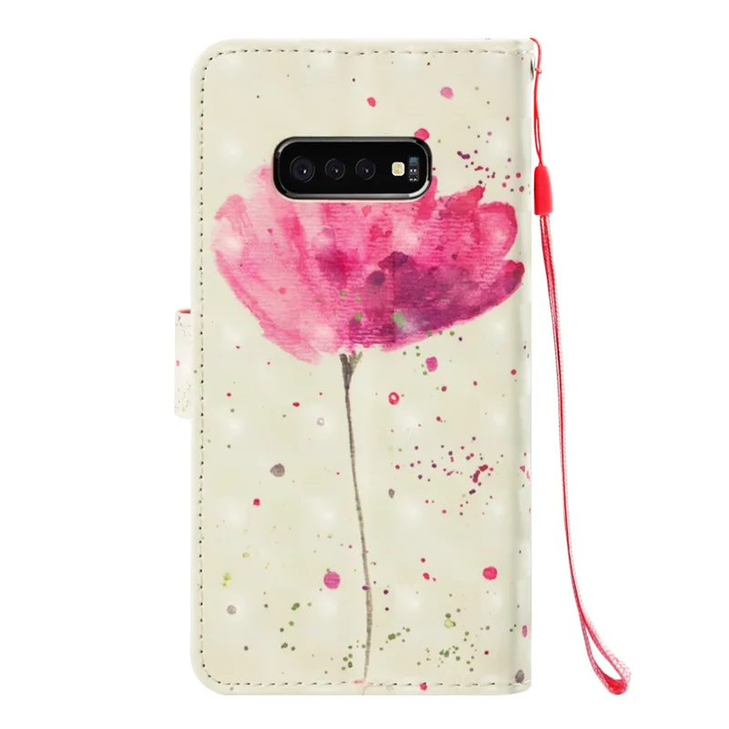 Pattern Printing Light Spot Decor Leather Stand Case with Card Slots for Samsung Galaxy S10e - Vivid Flowers