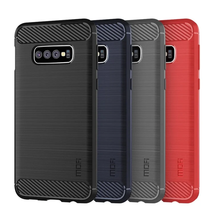 MOFI Carbon Fiber Texture Brushed TPU Case für Samsung Galaxy S10e - Schwarz