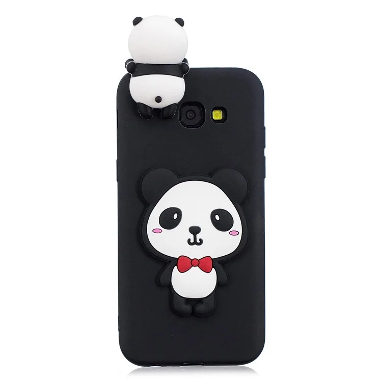 3D Cute Doll Patterned TPU Mobile Cover for Samsung Galaxy J4 Plus - Panda with Red Bowknot