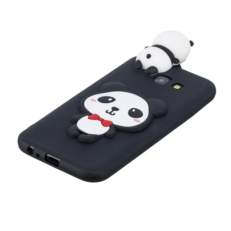 3D Cute Doll Patterned TPU Mobile Cover for Samsung Galaxy J4 Plus - Panda with Red Bowknot
