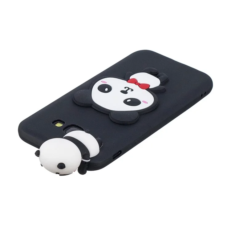 3D Cute Doll Patterned TPU Mobile Cover for Samsung Galaxy J4 Plus - Panda with Red Bowknot