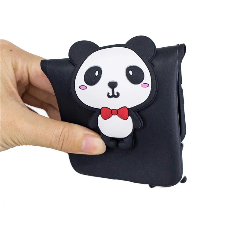 3D Cute Doll Patterned TPU Mobile Cover for Samsung Galaxy J4 Plus - Panda with Red Bowknot