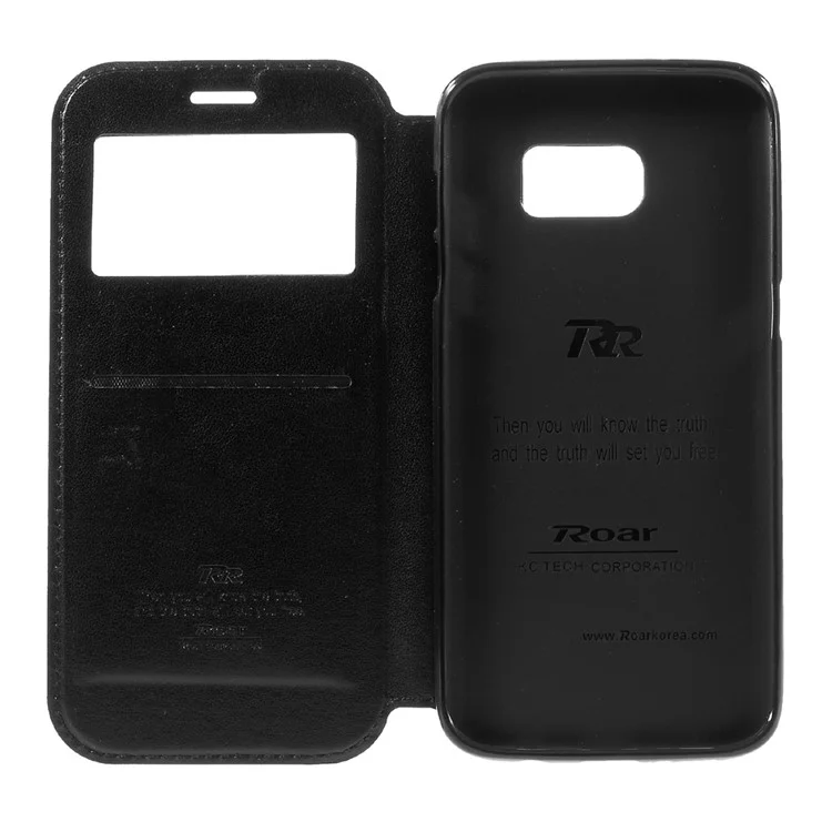 ROAR KOREA Window View Leather Stand Case for Samsung Galaxy S7 edge G935 - Black
