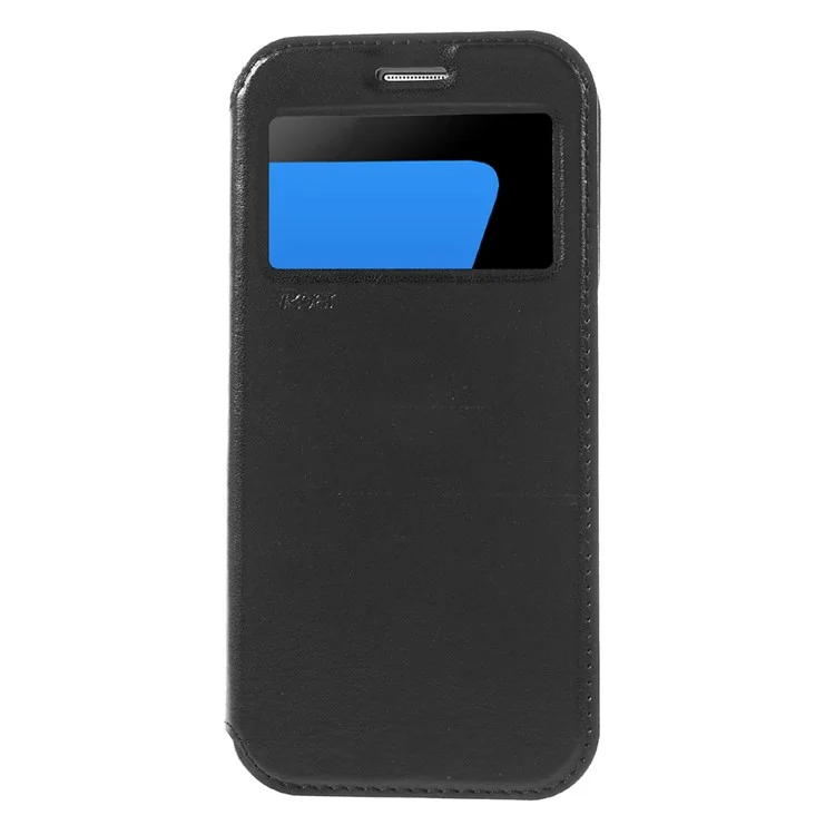 ROAR KOREA Window View Leather Stand Case for Samsung Galaxy S7 edge G935 - Black