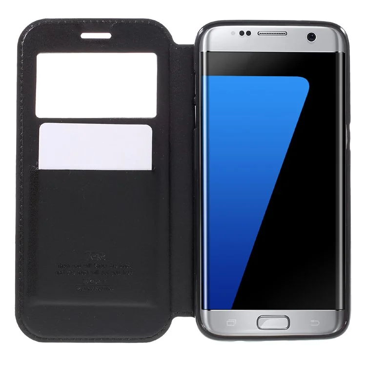 ROAR KOREA Window View Leather Stand Case for Samsung Galaxy S7 edge G935 - Black