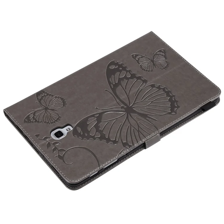 KT Tablet Series-3 Empreinte Butterfly Leather Flip Stand Boîte Pour Samsung Galaxy Tab A 10.5 (2018) T590 T595 T597 - Gris