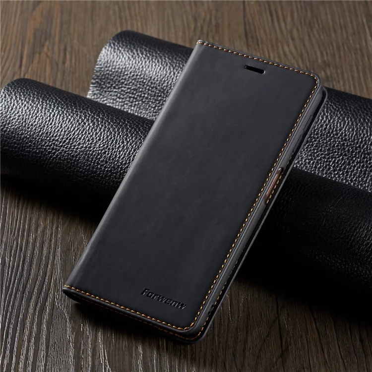 Forwenw Fantasy Series Silky Touch Wallet Capa Carteira Para Samsung Galaxy S10e - Preto