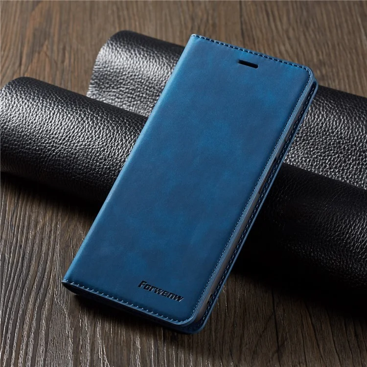 FORWENW Fantasy Series Silky Touch Leather Wallet Cover for Samsung Galaxy S10e - Blue