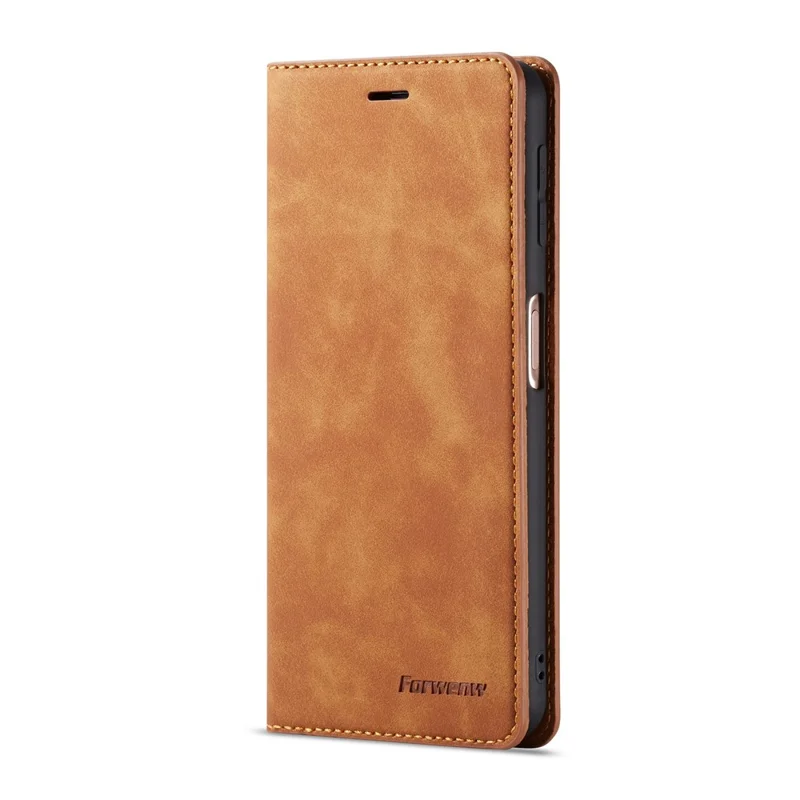 FORWENW Fantasy Series Silky Touch Leather Wallet Phone Case for Samsung Galaxy S10e - Brown