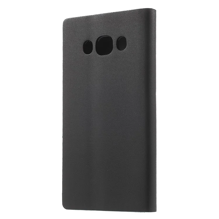 Two-color Leather Stand Case for Samsung Galaxy J5 (2016) - Black