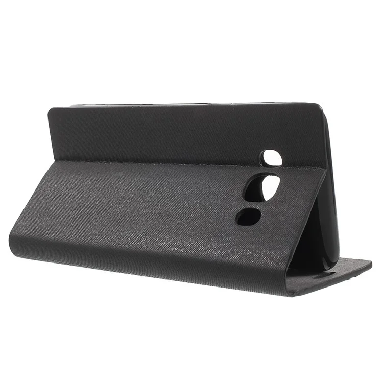 Two-color Leather Stand Case for Samsung Galaxy J5 (2016) - Black