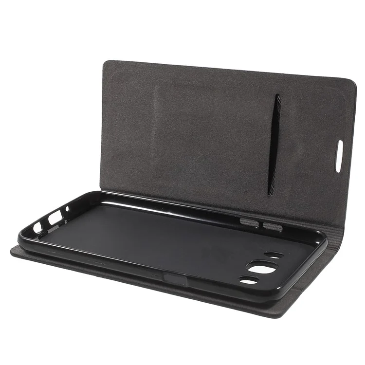 Two-color Leather Stand Case for Samsung Galaxy J5 (2016) - Black
