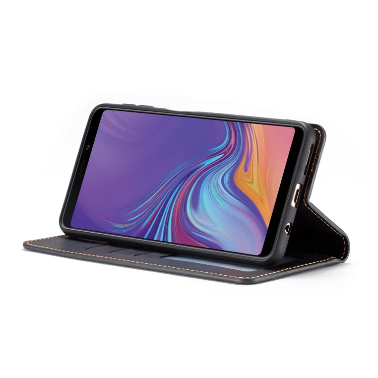 Forwenw Fantasy-Serie Seidiges Touch-Leder-Geldbörsenfall Für Samsung Galaxy A7 (2018) - Schwarz