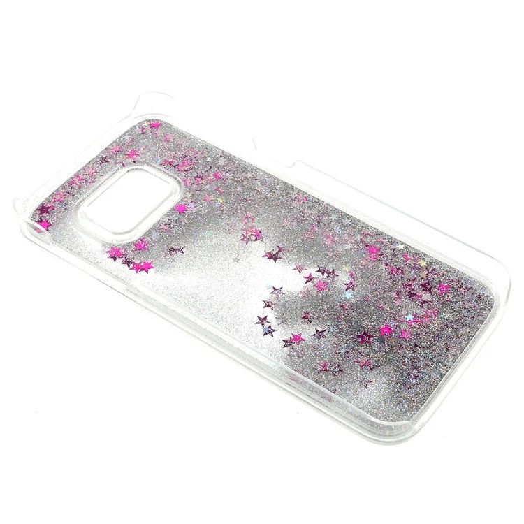 Dynamic Flash Powder and Stars PC Case for Samsung Galaxy S7 G930 - Silver