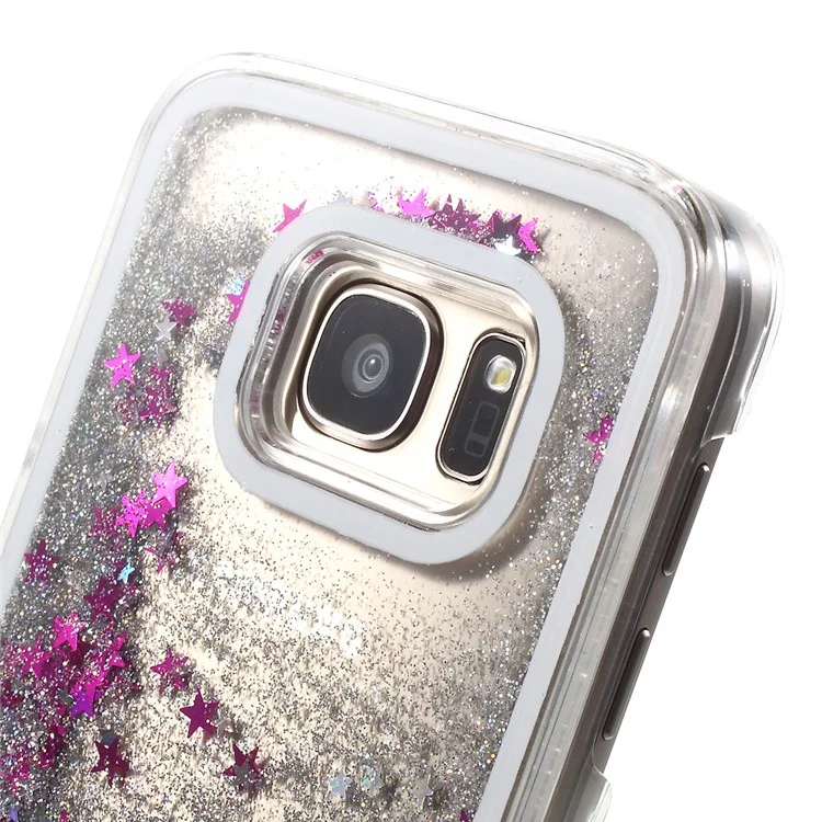 Dynamic Flash Powder and Stars PC Case for Samsung Galaxy S7 G930 - Silver